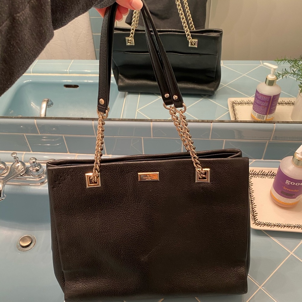 Kate Spade black leather tote